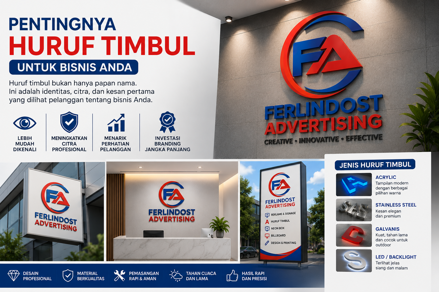 Jasa Reklame Huruf Timbul: Solusi Branding Profesional untuk Bisnis, Toko dan Perusahaan