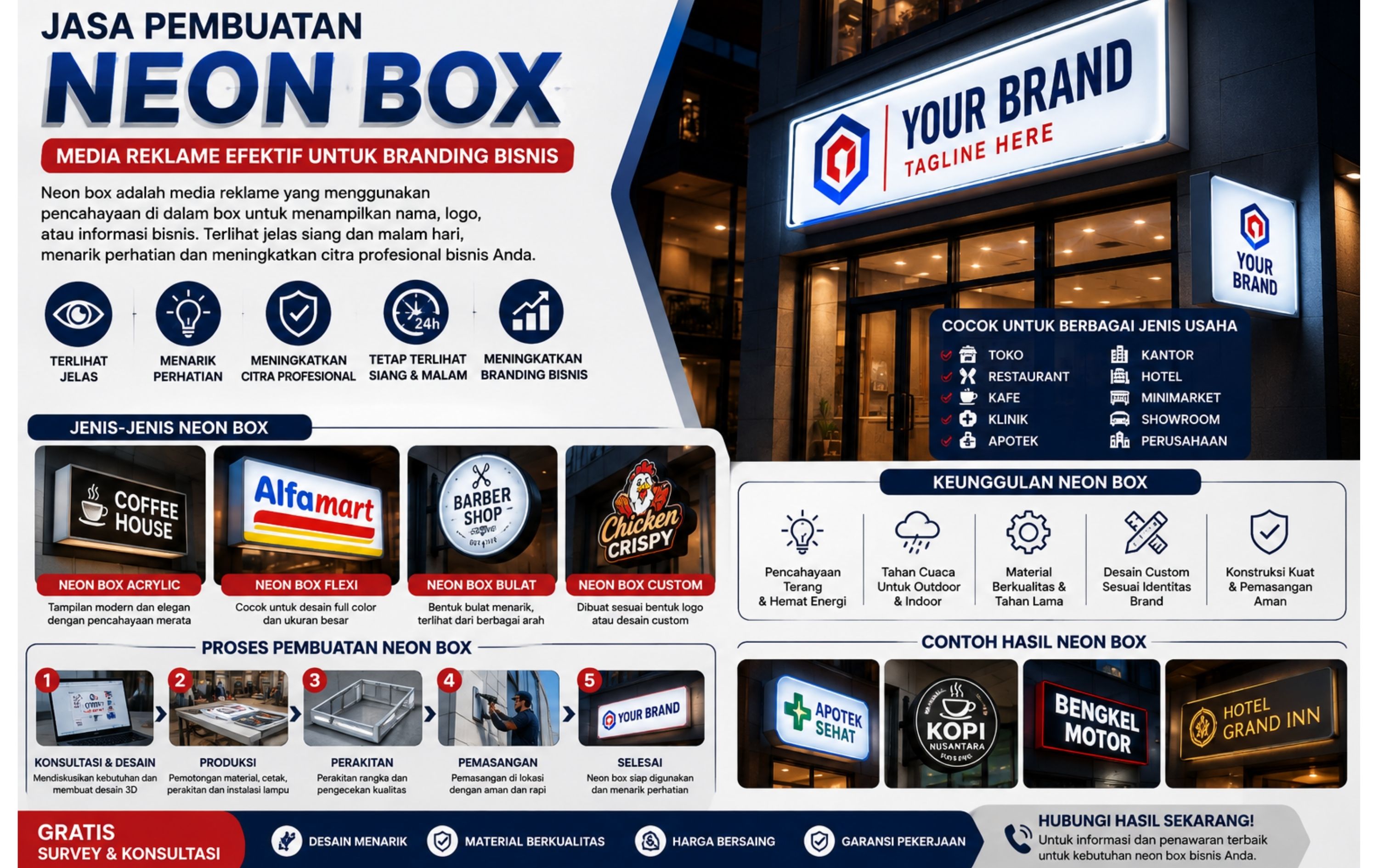 Jasa Pembuatan Neon Box Profesional untuk Branding Bisnis