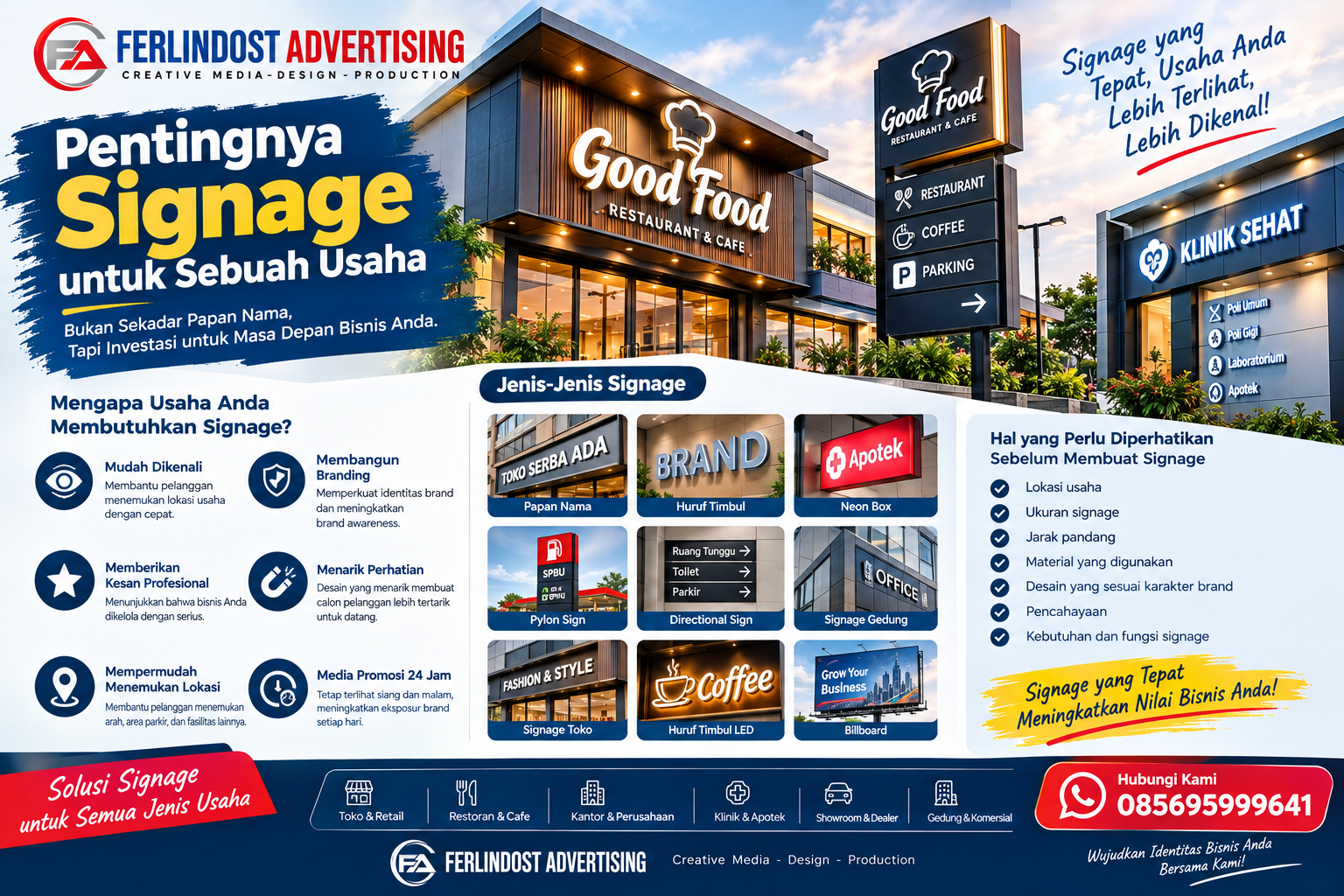Pentingnya Signage untuk Sebuah Usaha: Bukan Sekadar Papan Nama